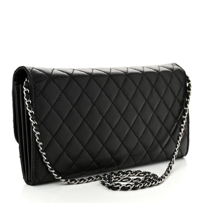 Chanel Lambskin Quilted East West Flap Clutch  Black 2 of 9