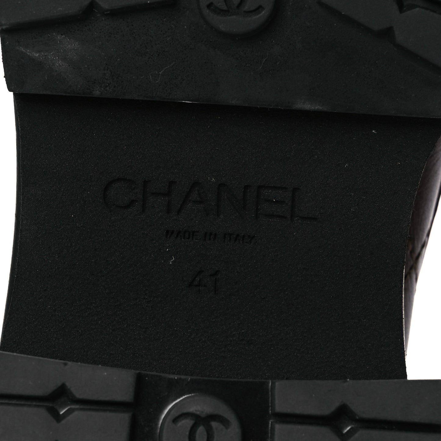 Calfskin Quilted CC Mocassin Loafers 41 Brown