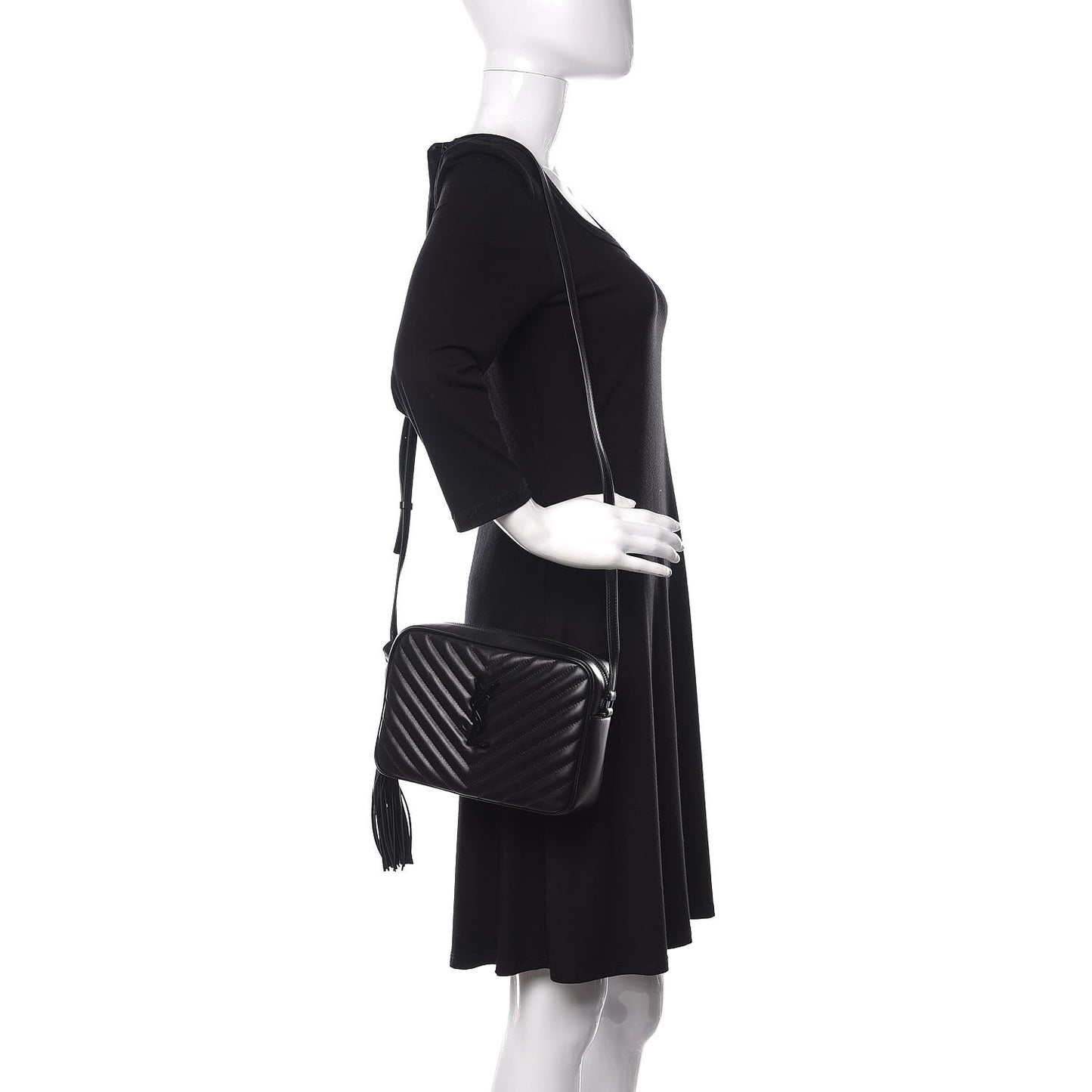 Calfskin Matelasse Monogram Lou Camera Bag Black