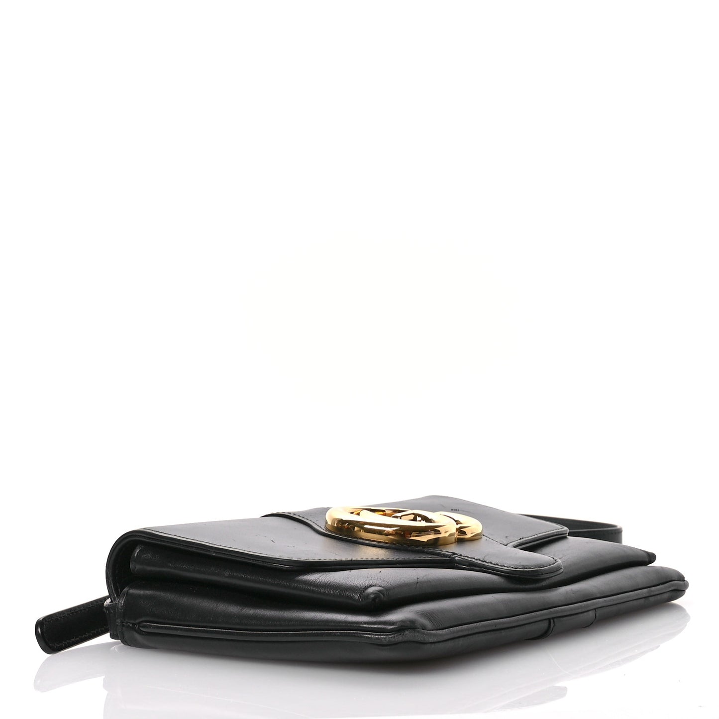 Vitello Palmellato Lux Small Arli Flap Shoulder Bag Black