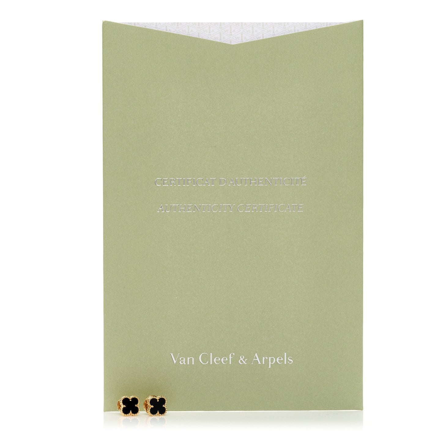 18K Yellow Gold Black Onyx Sweet Alhambra Earrings