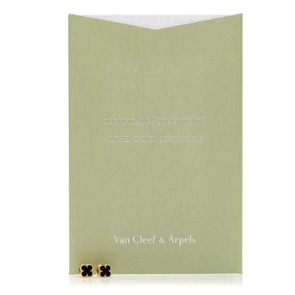 Van Cleef & Arpels 18K Yellow Gold Black Onyx Sweet Alhambra Earrings 5 of 5