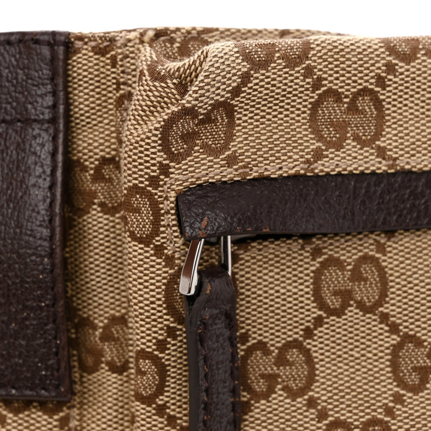 GG Monogram Double Pocket Belt Bag Dark Brown
