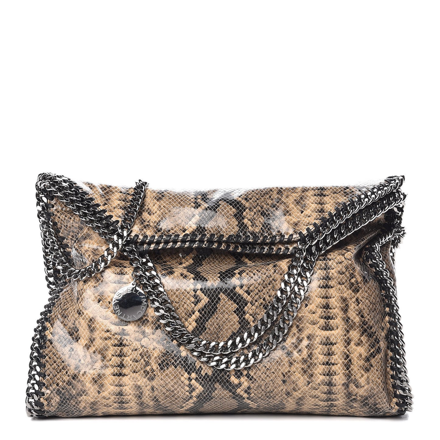 Eco Python Falabella Fold Over Tote Brown