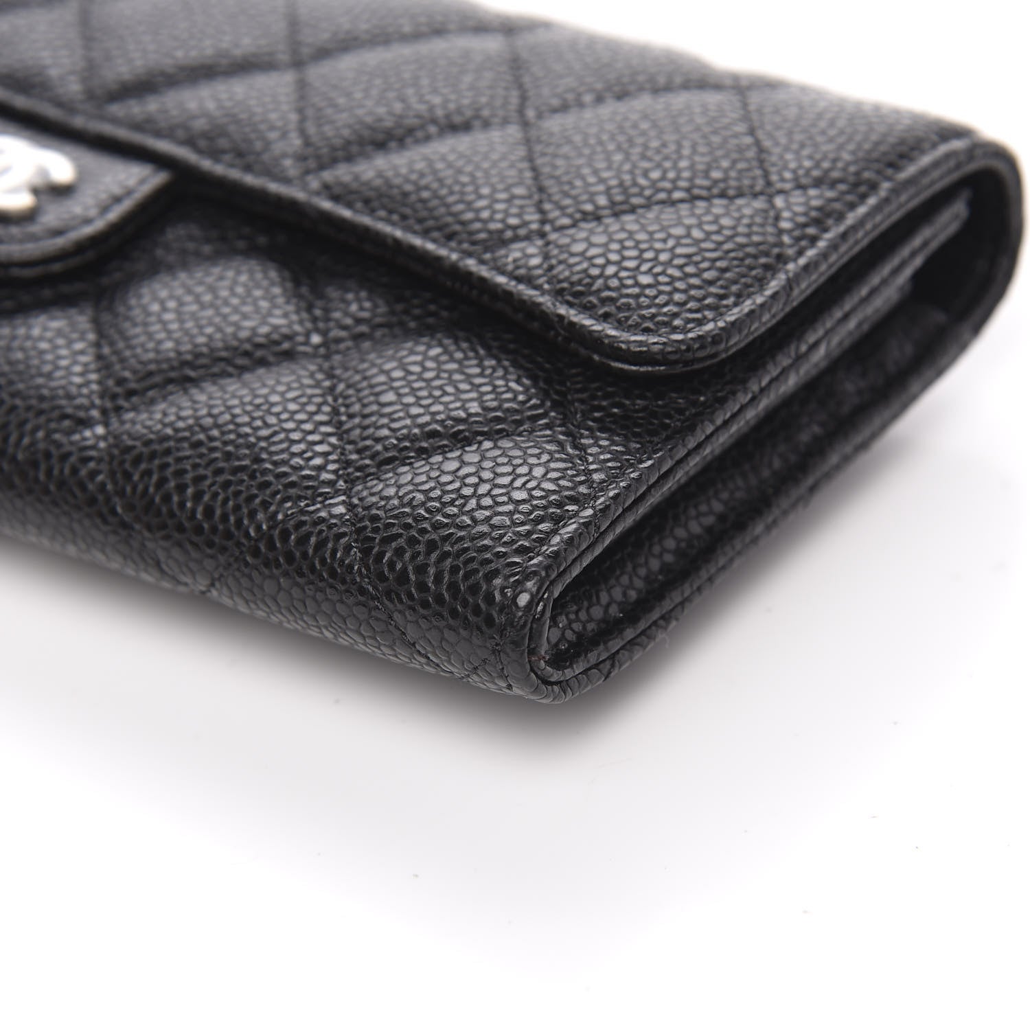 Chanel Caviar Quilted Large Gusset Flap Wallet Black 10 of 11