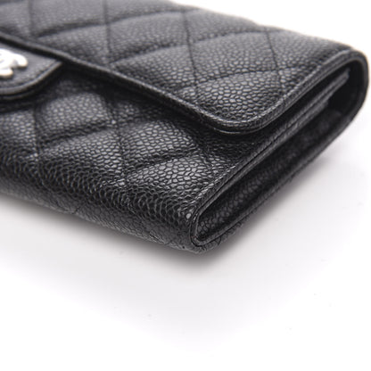 Chanel Caviar Quilted Large Gusset Flap Wallet Black 10 of 11