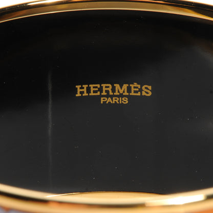 Hermes Enamel Printed Elephant Torana Extra Wide Bracelet 65 Orange 3 of 5