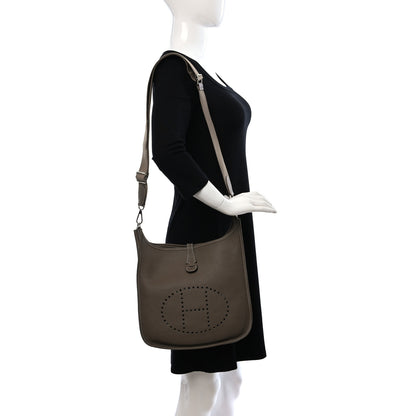 Hermes Taurillon Clemence Evelyne III PM Etoupe 2 of 17