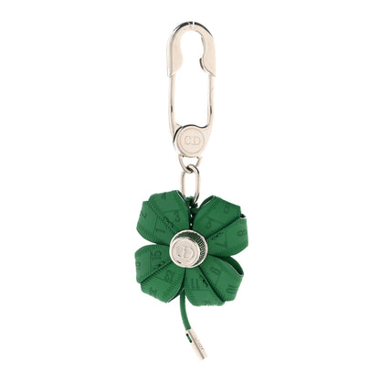 Christian Dior Smooth Calfskin Clover Charm Key Ring Bright Green 1 of 6