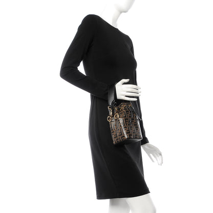 Fendi Vitello Liberty F is Fendi Bi-Color FF 1974 Embossed Mini Mon Tresor Bucket Bag Maya Black 2 of 14