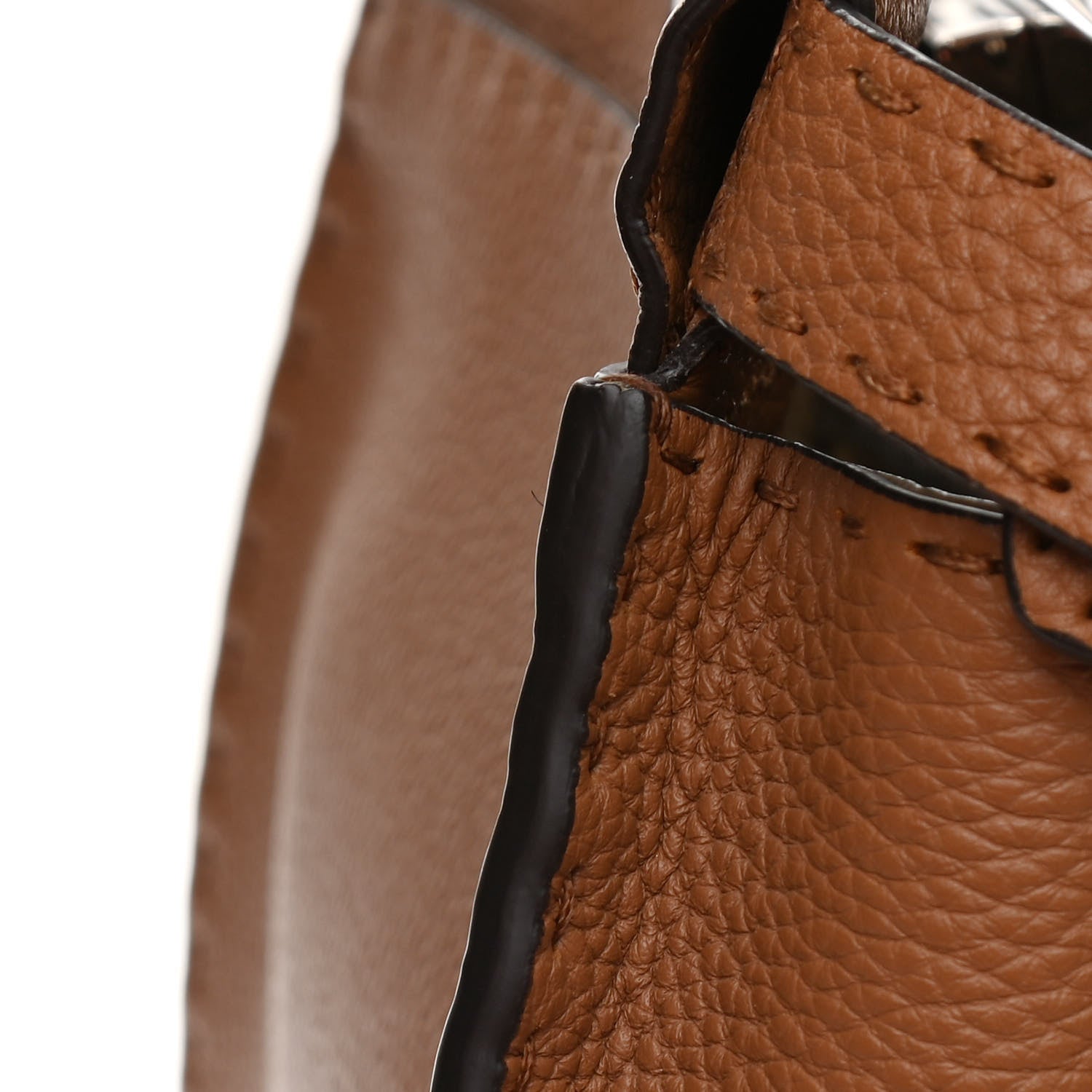 Fendi Cuoio Romano Selleria Bi-Color Medium Peekaboo Iconic Satchel Mou Deserto 15 of 16