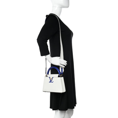 Louis Vuitton Taurillon Crocodile Capucines Mini White Bleu Santorin 2 of 10