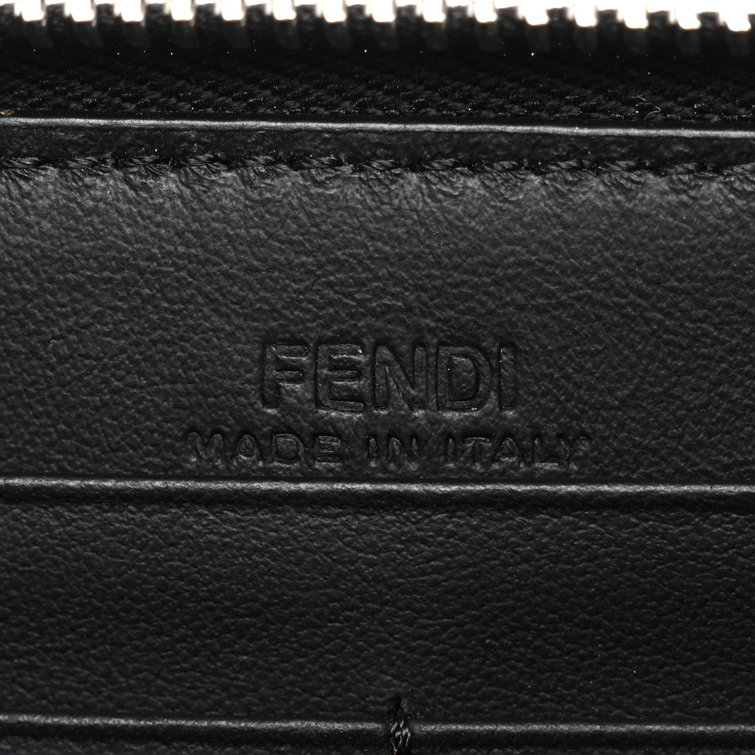 Fendi Vitello CamouFF Zip Around Wallet Black Multicolor 6 of 9