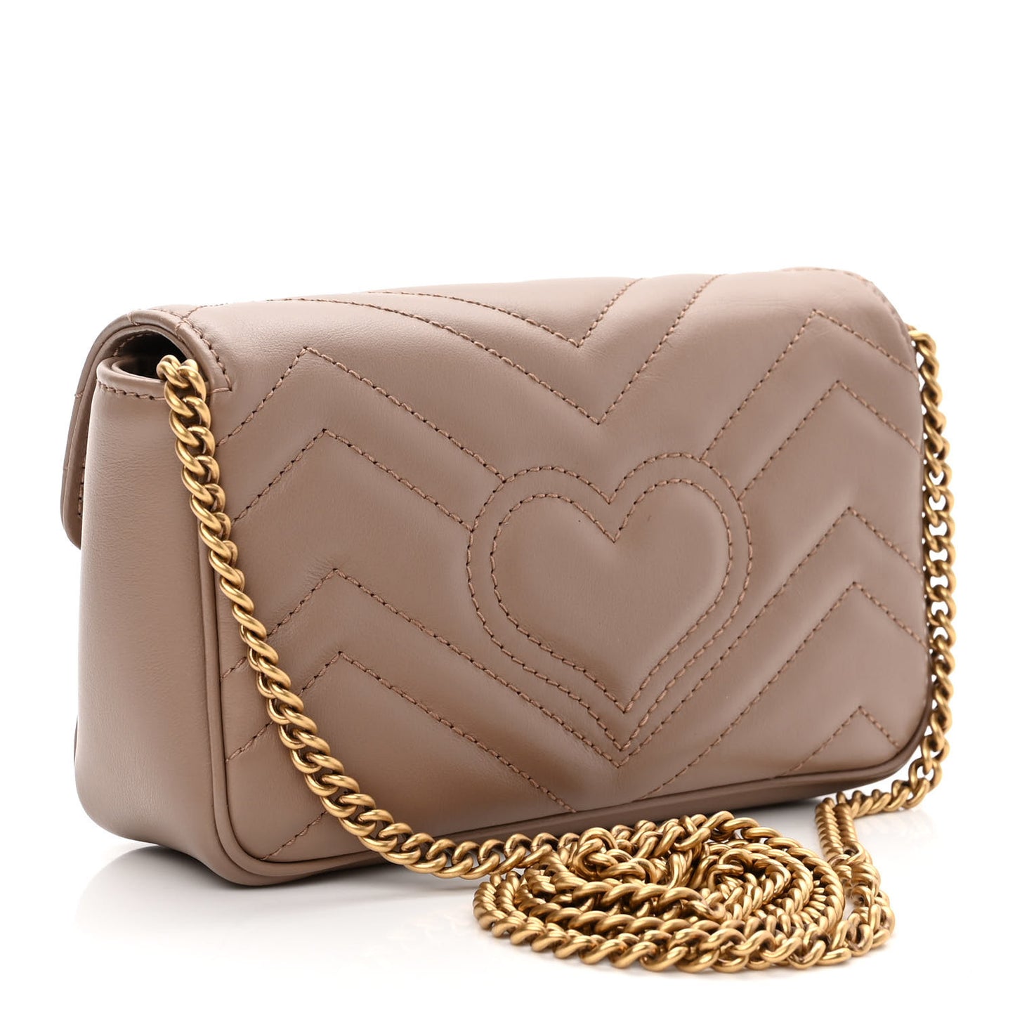 Calfskin Matelasse Super Mini GG Marmont Shoulder Bag Porcelain Rose