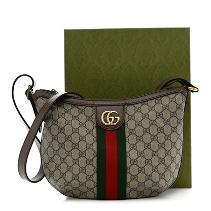 Gucci GG Supreme Monogram Web Small Ophidia Half Moon Hobo Brown 11 of 11