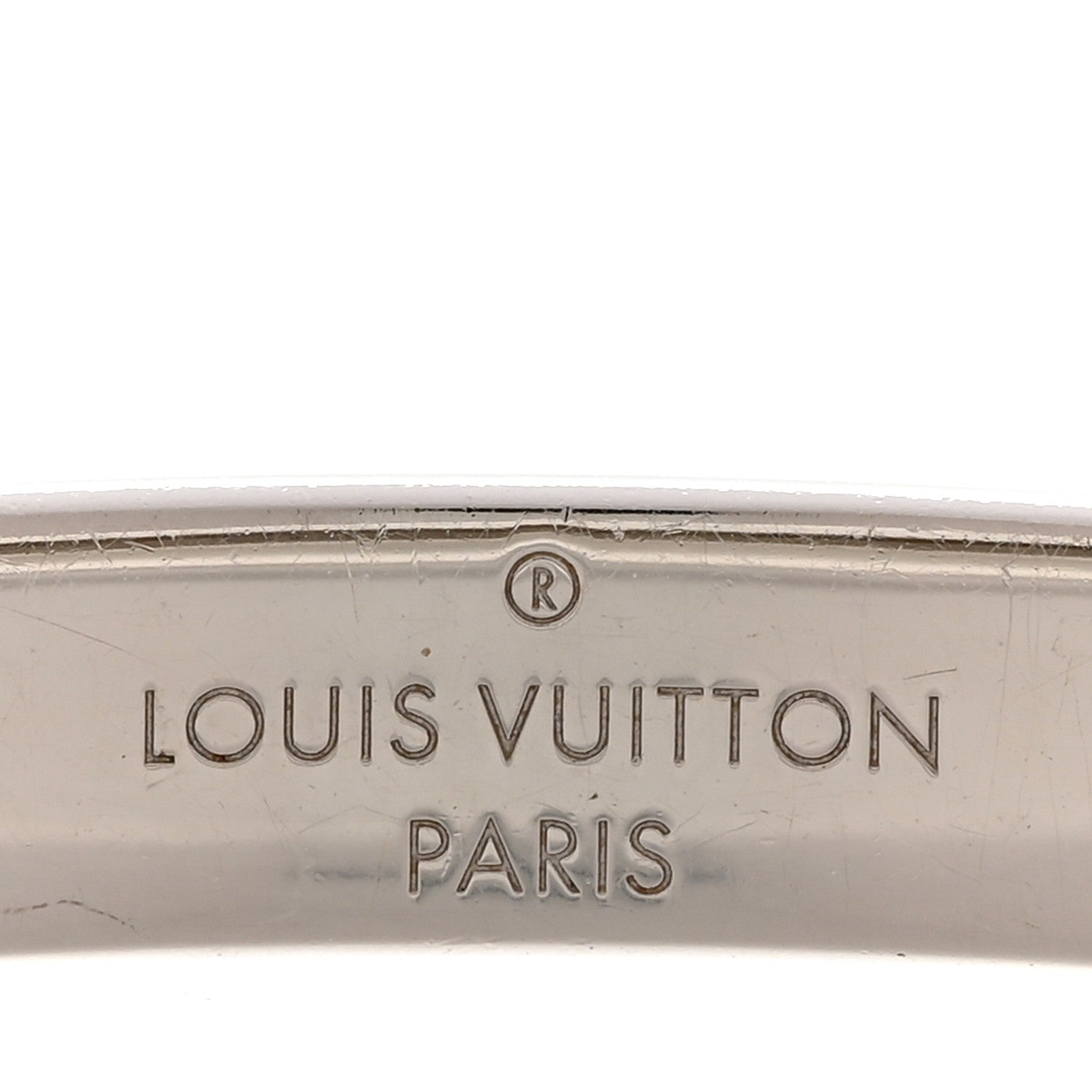 Louis Vuitton Brass Palladium Plated Nanogram Cuff S Silver 4 of 7