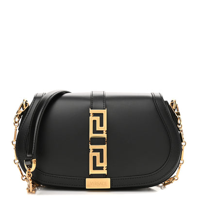 Versace Calfskin Medium Greca Goddess Shoulder Bag Black 1 of 11