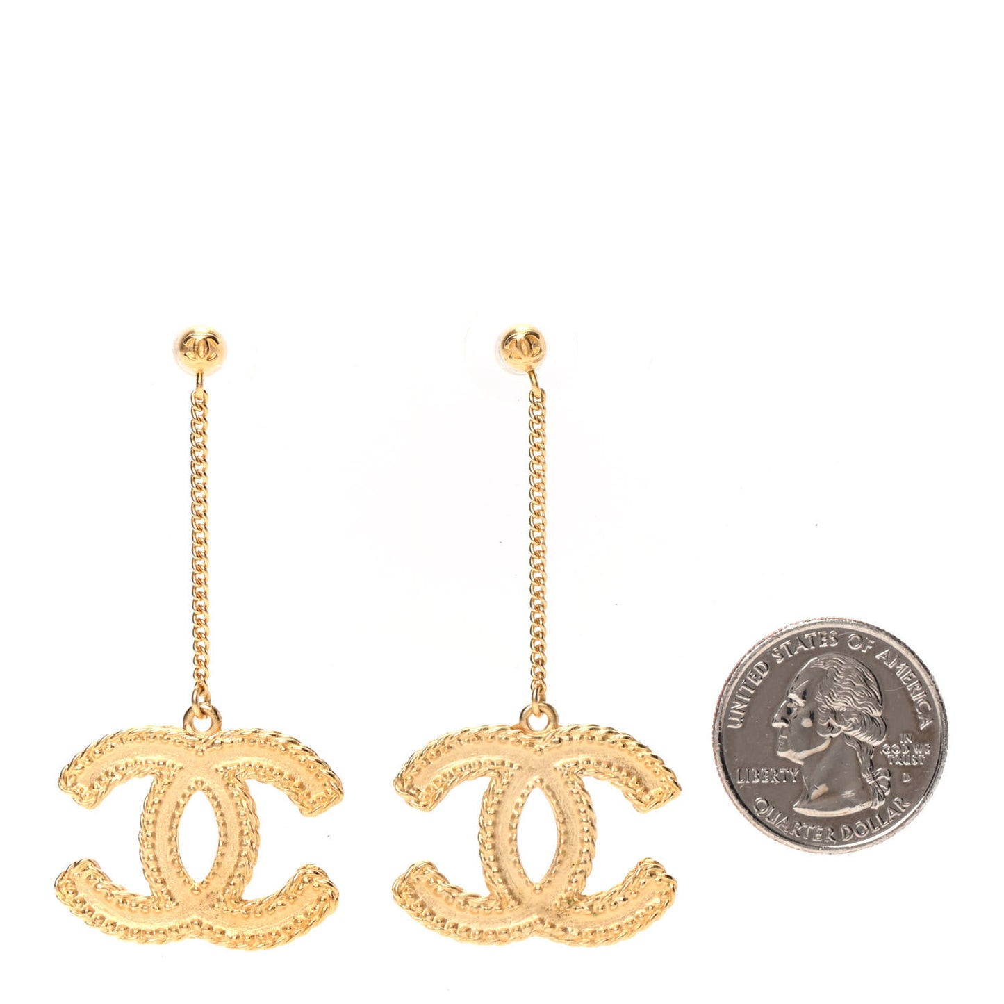 CC Drop Earrings Matte Gold