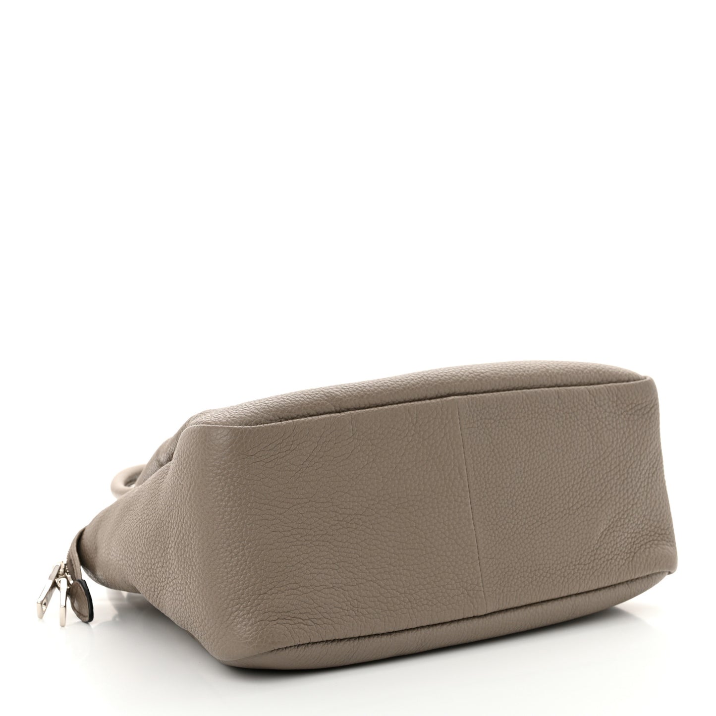 Vitello Daino Soft Medium Zippered Top Handle Bag Argilla