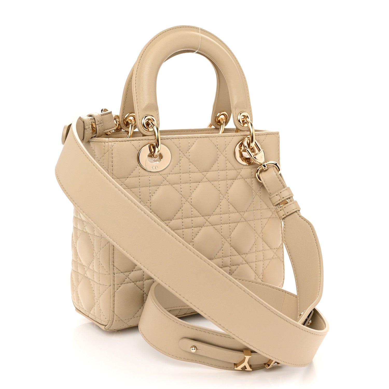Christian Dior Lambskin Cannage Small My ABCDior Lady Dior Beige 3 of 11