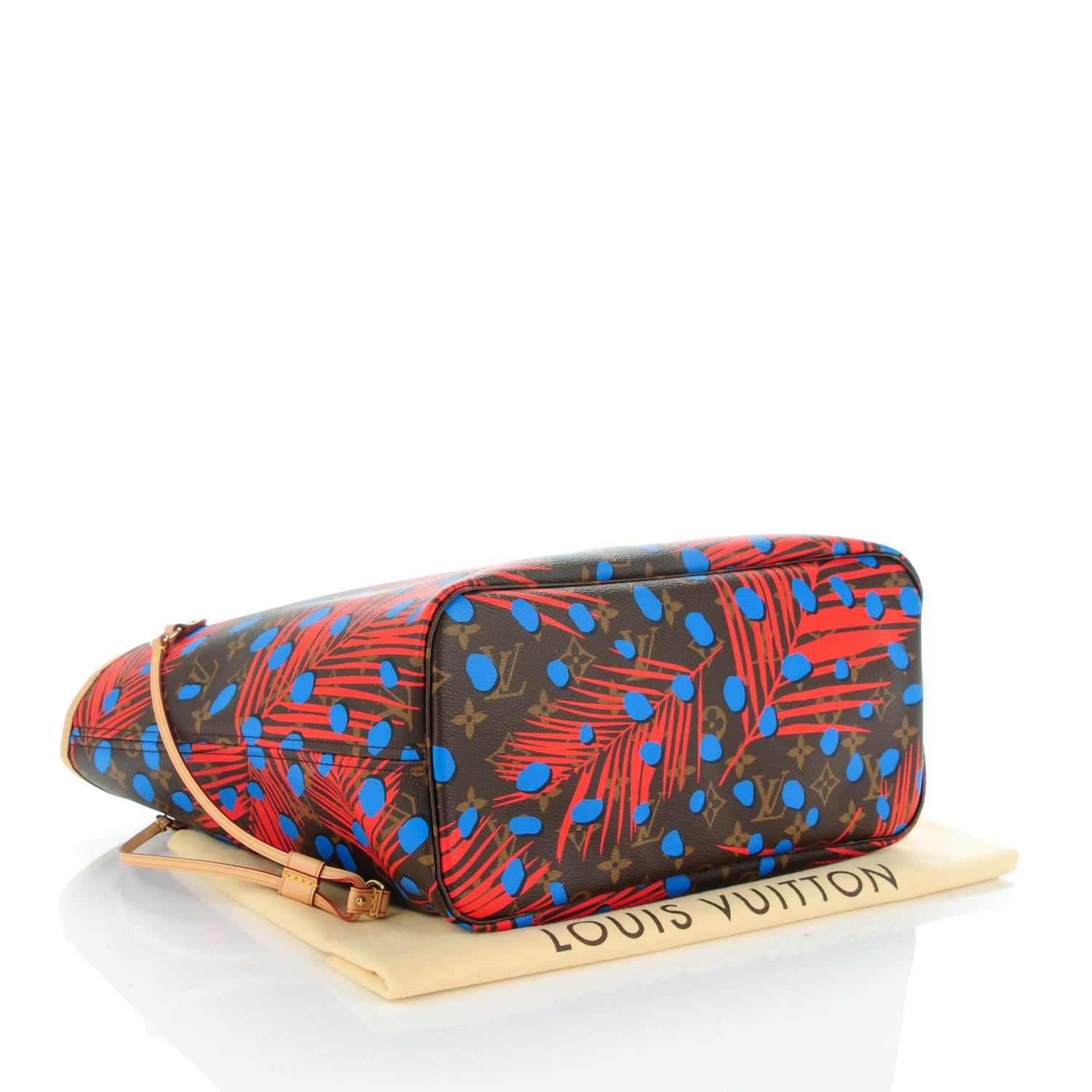 Louis Vuitton Monogram Jungle Dots Neo Neverfull MM Coquelicot Denim 4 of 7