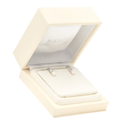 Mikimoto 18K White Gold Akoya Pearl 6.5mm Classic Elegance Huggie Earrings 5 of 5