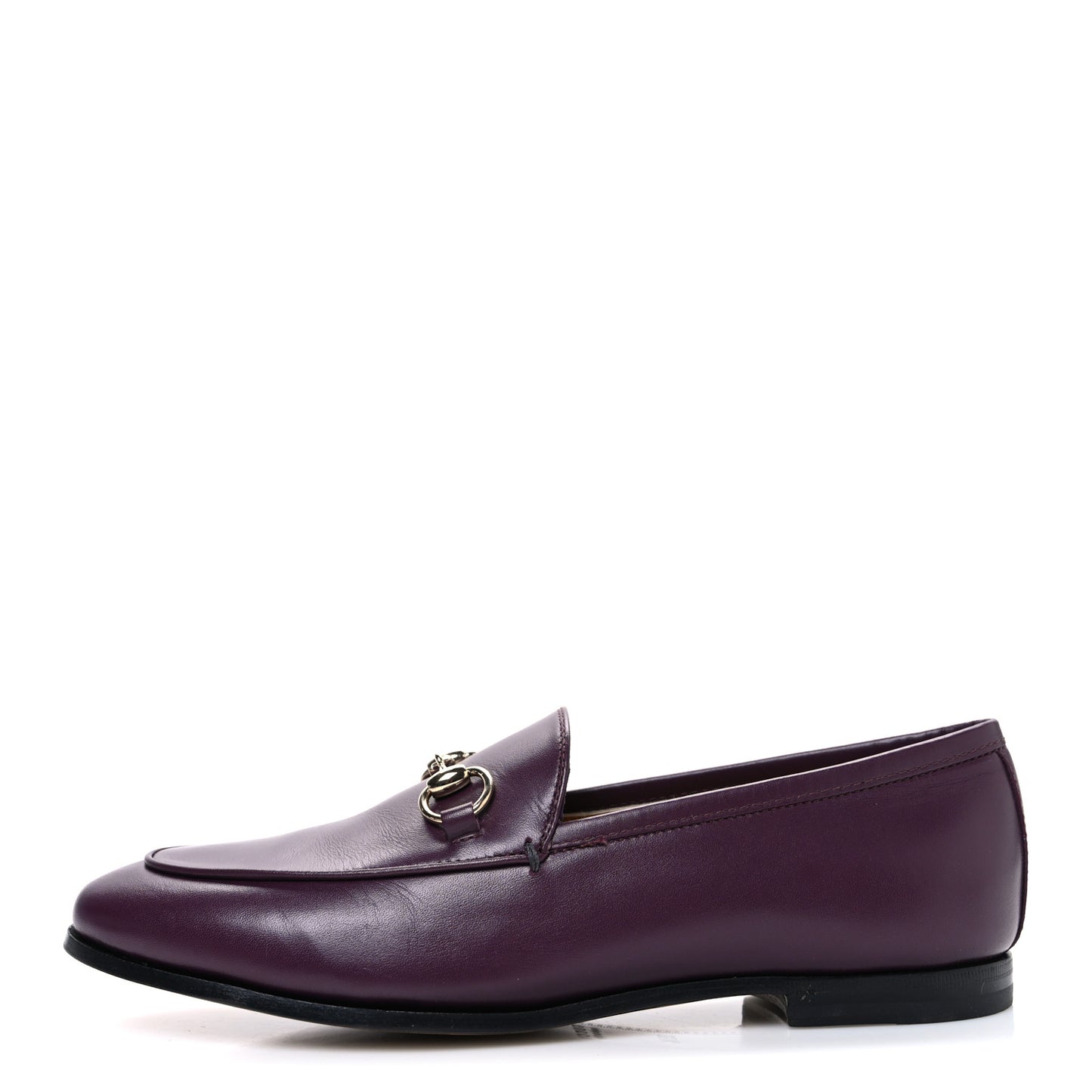 Real Betis Glamour Calfskin Womens Jordaan Horsebit Loafers 35.5 Shiny Vineyard