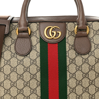 Gucci GG Supreme Monogram Textured Calfskin Web Medium Ophidia Briefcase Beige Ebony New Acero 8 of 10