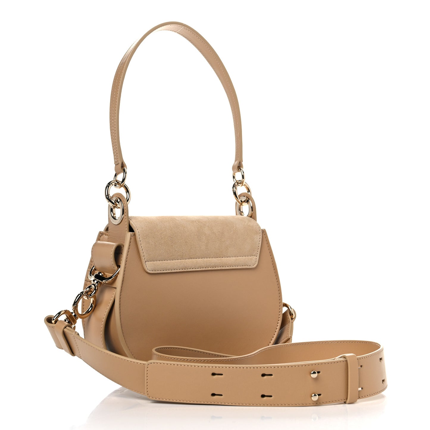 Calfskin Suede Small Tess Bag Soft Tan