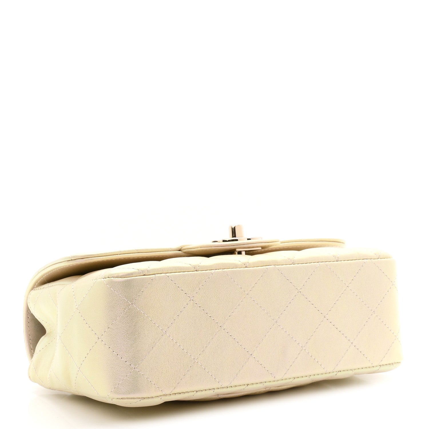 Chanel Iridescent Lambskin Quilted Mini Rectangular Flap Ivory 4 of 11