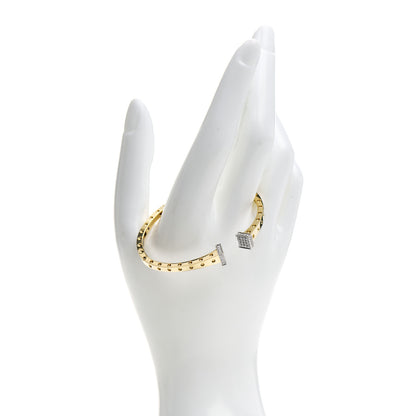 Roberto Coin 18K Yellow White Gold Diamond Pois Moi Chiodo Cuff Bracelet 2 of 5