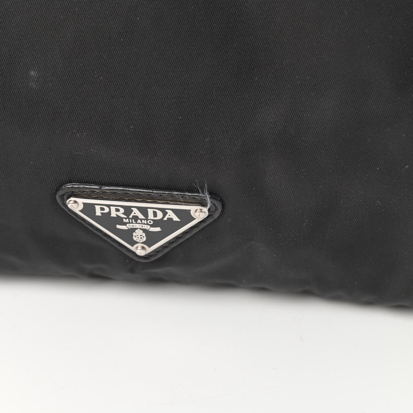 Soft Calfskin Tessuto Nylon Shoulder Bag Black