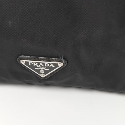 Prada Soft Calfskin Tessuto Nylon Shoulder Bag Black 14 of 16