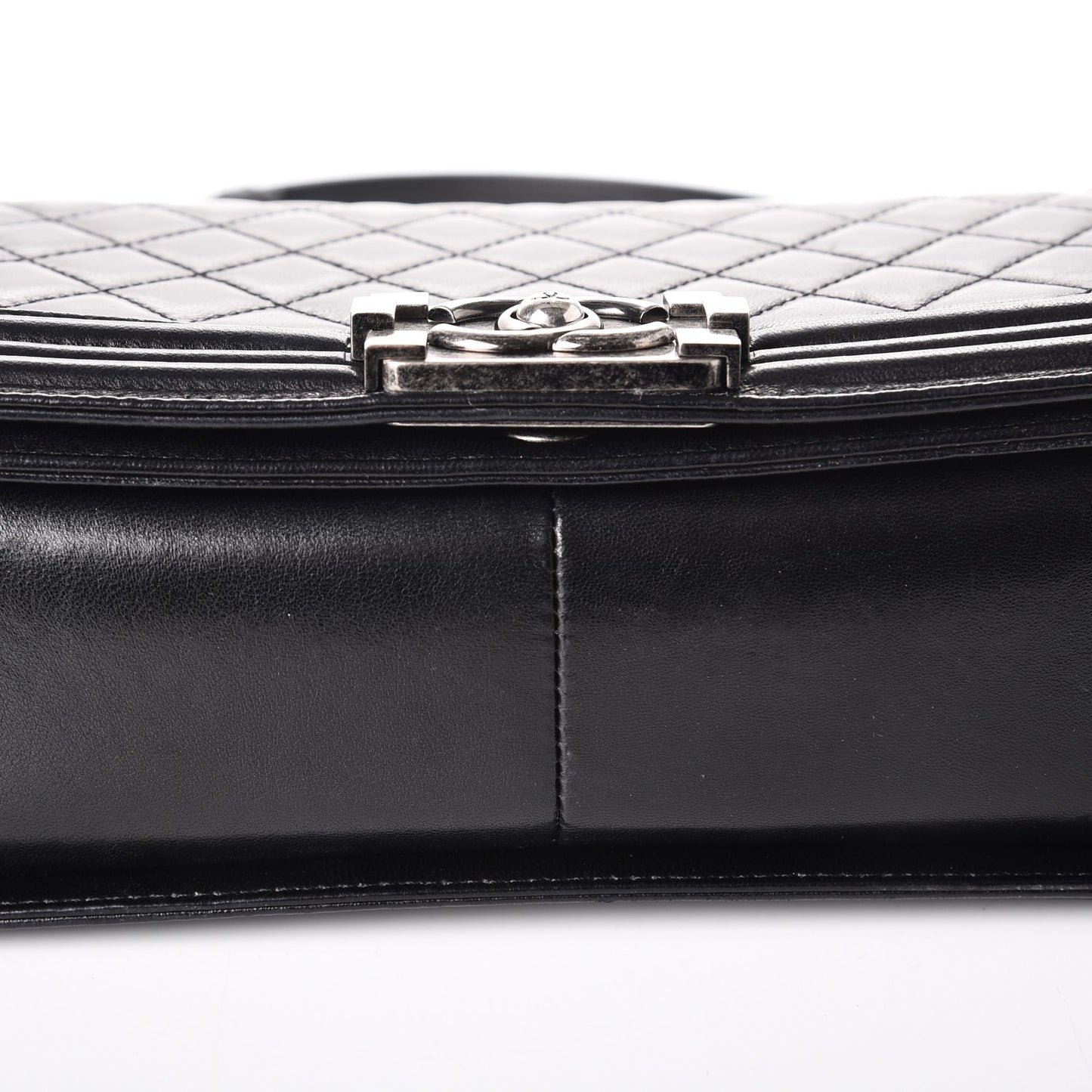 Lambskin Quilted Medium Boy Flap Black