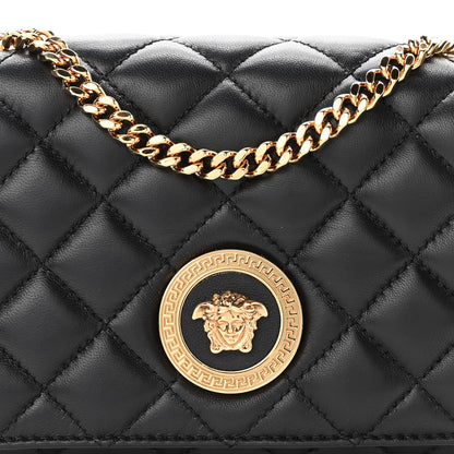 Versace Nappa Quilted Small Medusa Chain Crossbody Black 7 of 9