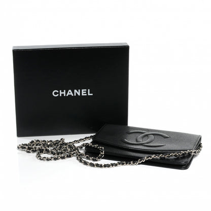 Chanel Caviar CC Wallet on Chain Black 6 of 10
