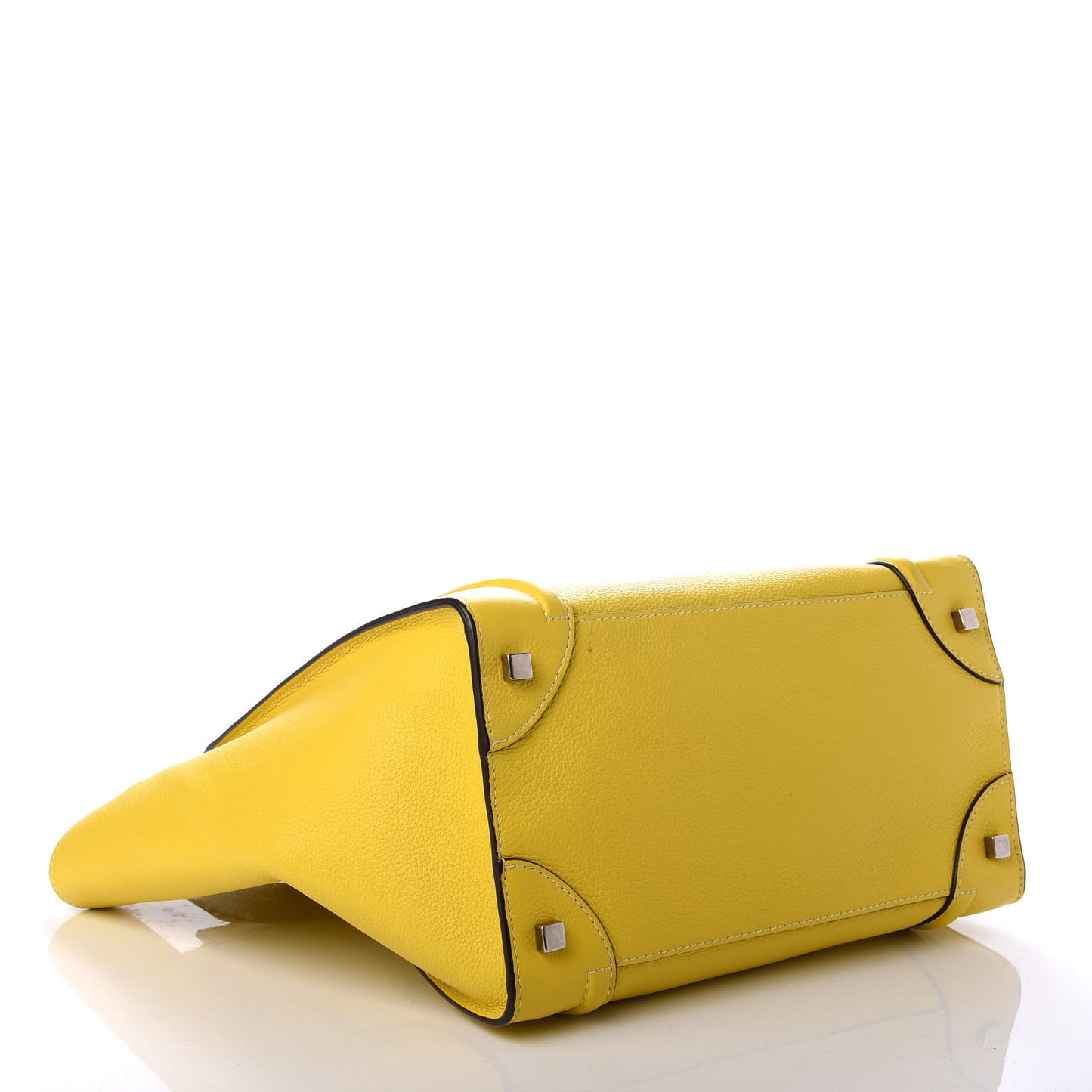 Drummed Calfskin Mini Luggage Citron