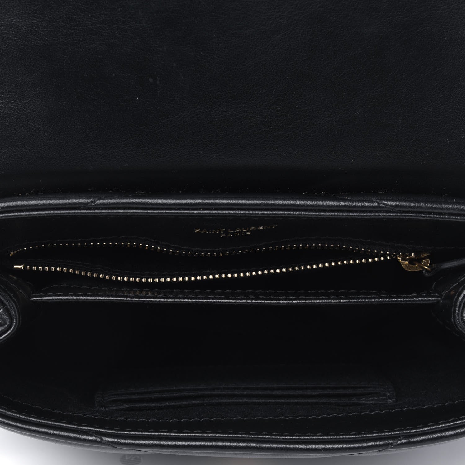 Saint Laurent Calfskin Y Quilted Monogram Toy Loulou Crossbody Bag Black 4 of 5