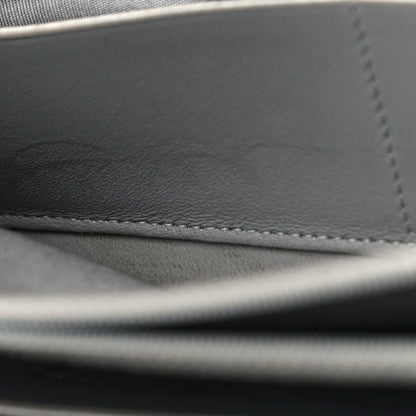 Chanel Metallic Caviar Chevron Quilted Boy Small Zip Around Wallet Silver 15 of 17