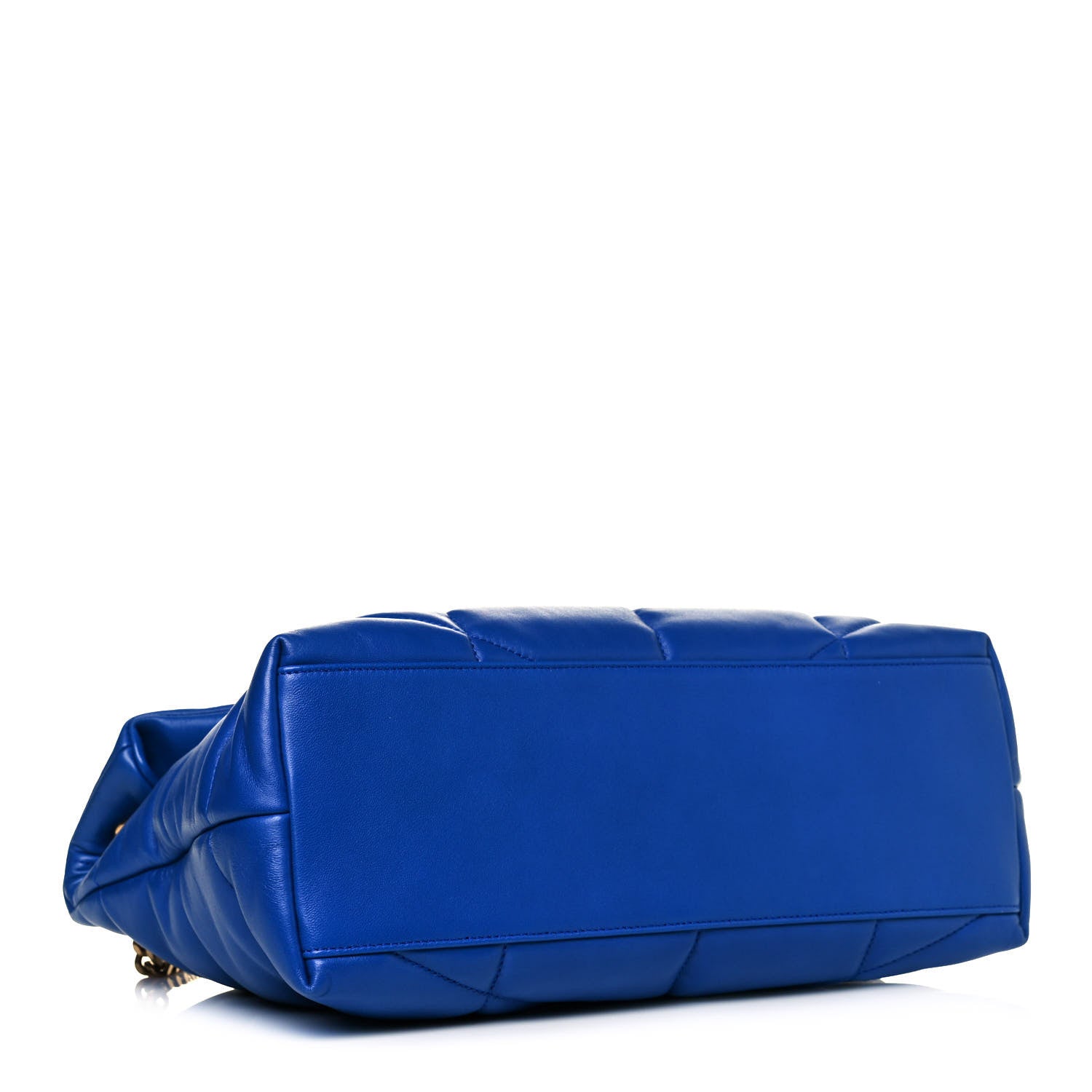 Saint Laurent Lambskin Quilted Medium Loulou Puffer Monogram Chain Satchel Majorele Blue 3 of 12