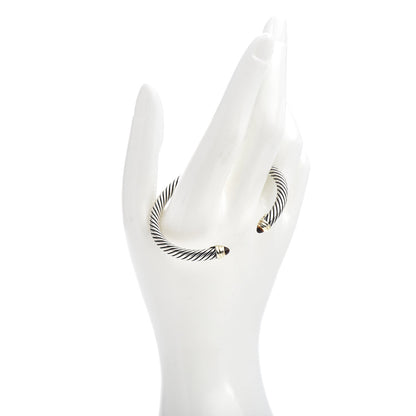 David Yurman Sterling Silver 18K Yellow Gold Citrine 4mm Cable Classics Bracelet 2 of 4