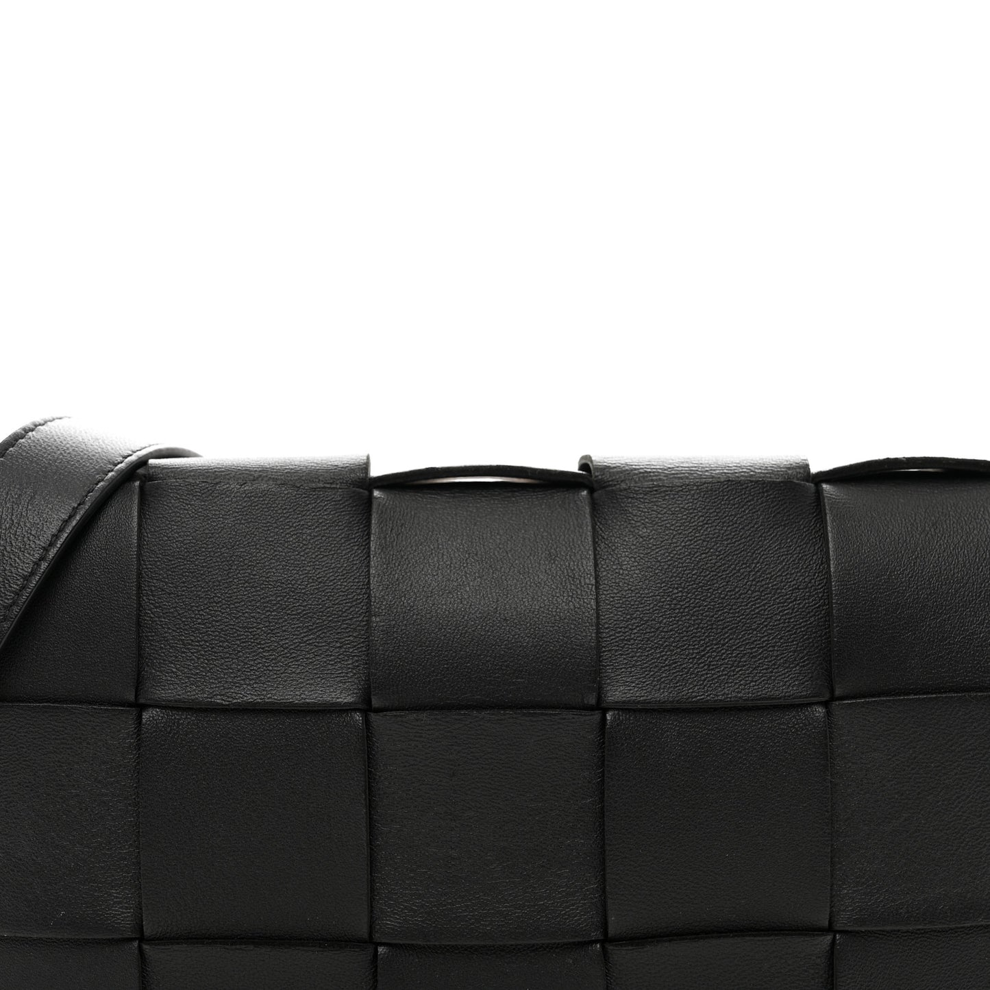 Lambskin Maxi Intrecciato Cassette Crossbody Bag Black