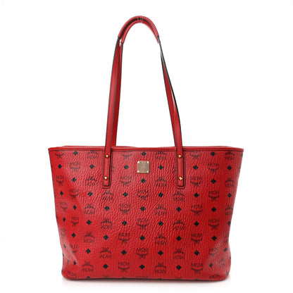 MCM Visetos Medium Anya Shopper Tote Ruby Red 2 of 17