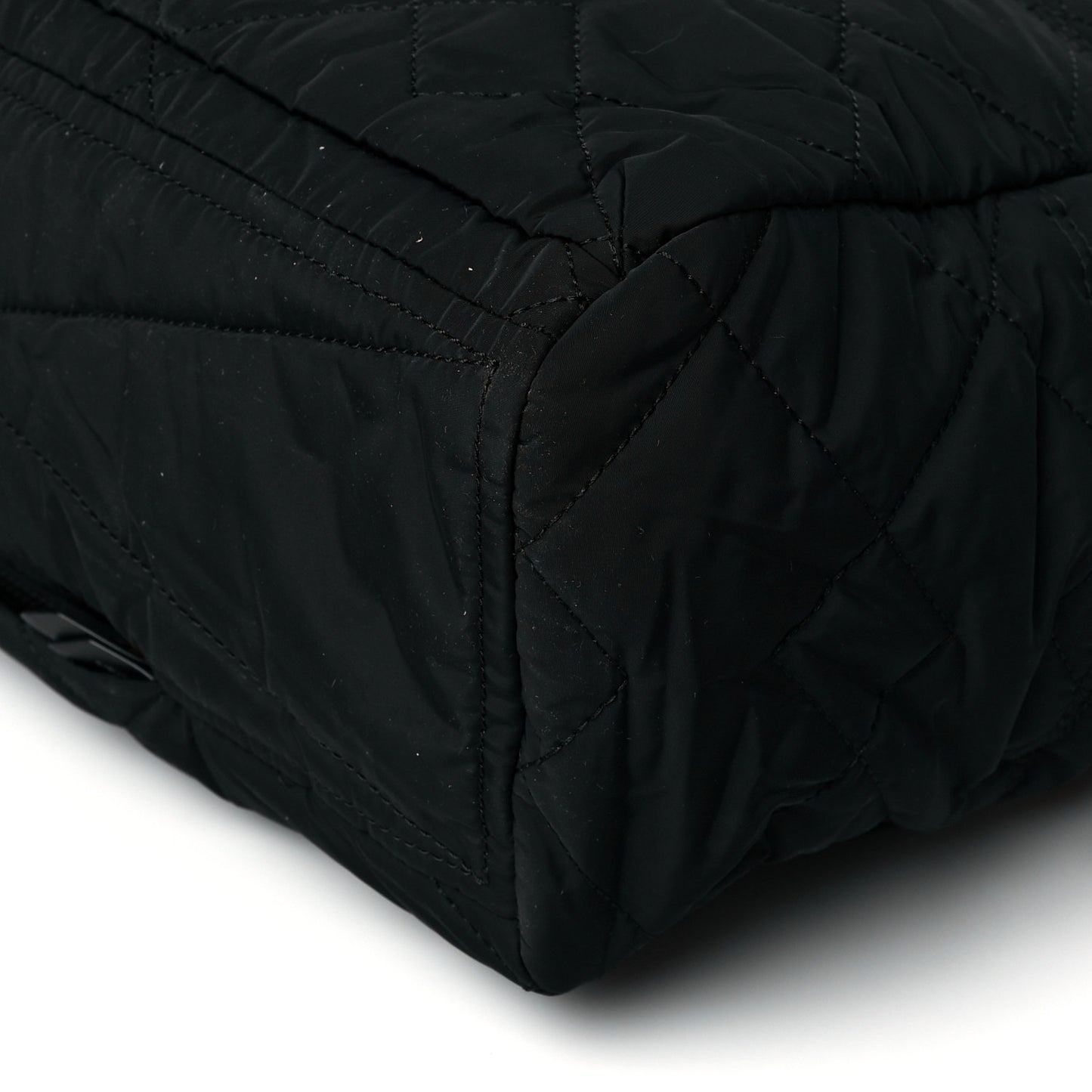 Nylon Quilted Medium Weekender Bag Black