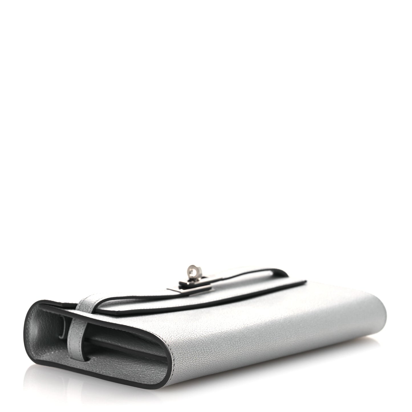 Metallic Chevre Chamkilight Kelly Wallet To Go Argent