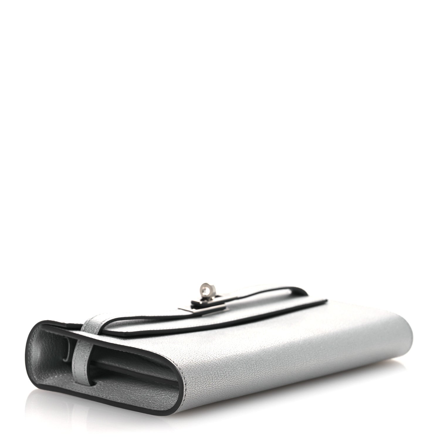 Hermes Metallic Chevre Chamkilight Kelly Wallet To Go Argent 7 of 25