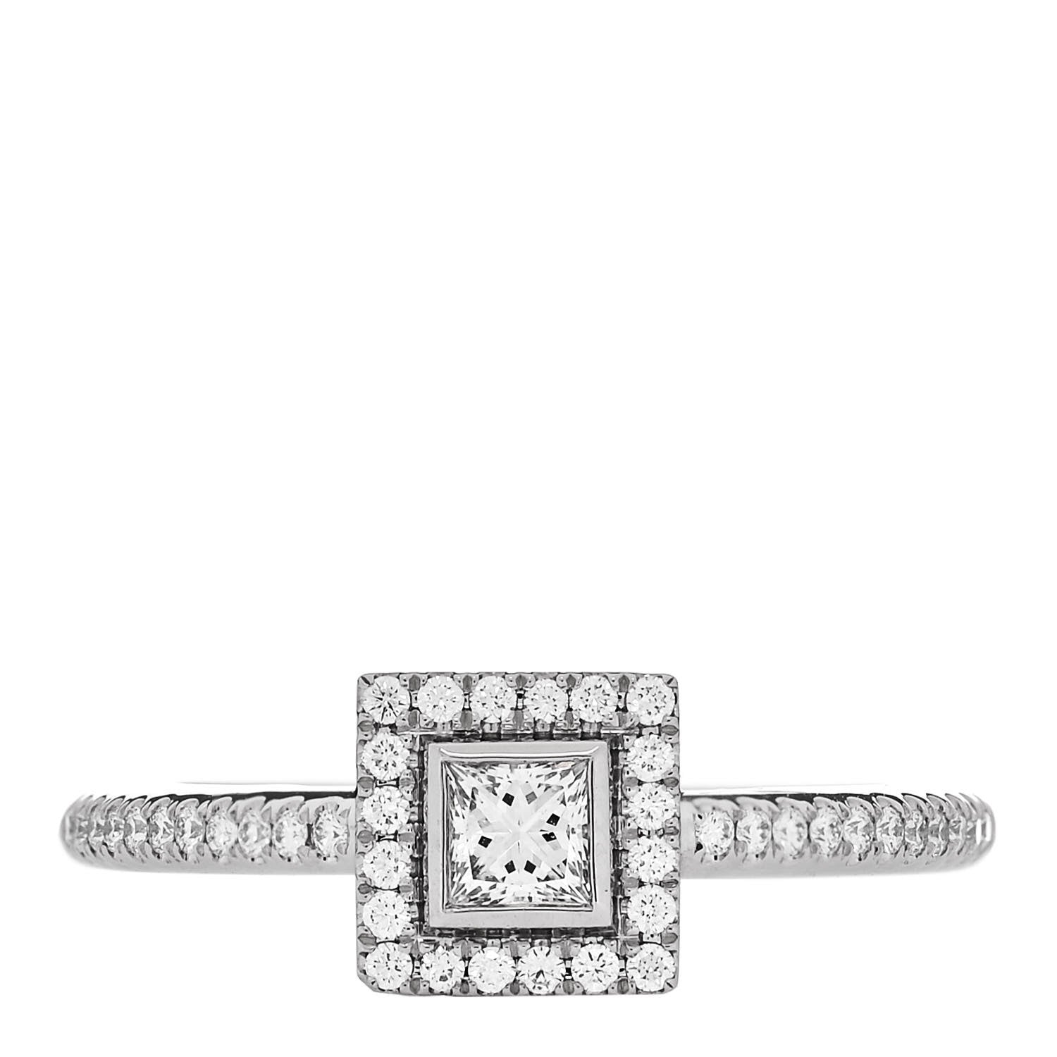 Tiffany Platinum Diamond .15ct Soleste Princess Cut Engagement Ring 51 5.75 1 of 6