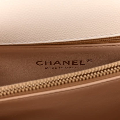 Chanel Caviar Quilted Small Coco Handle Flap White 6 of 10