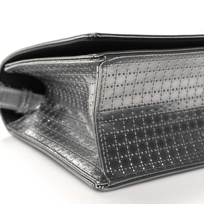 Christian Dior Metallic Patent Micro-Cannage Medium Diorama Flap Bag Silver 8 of 9