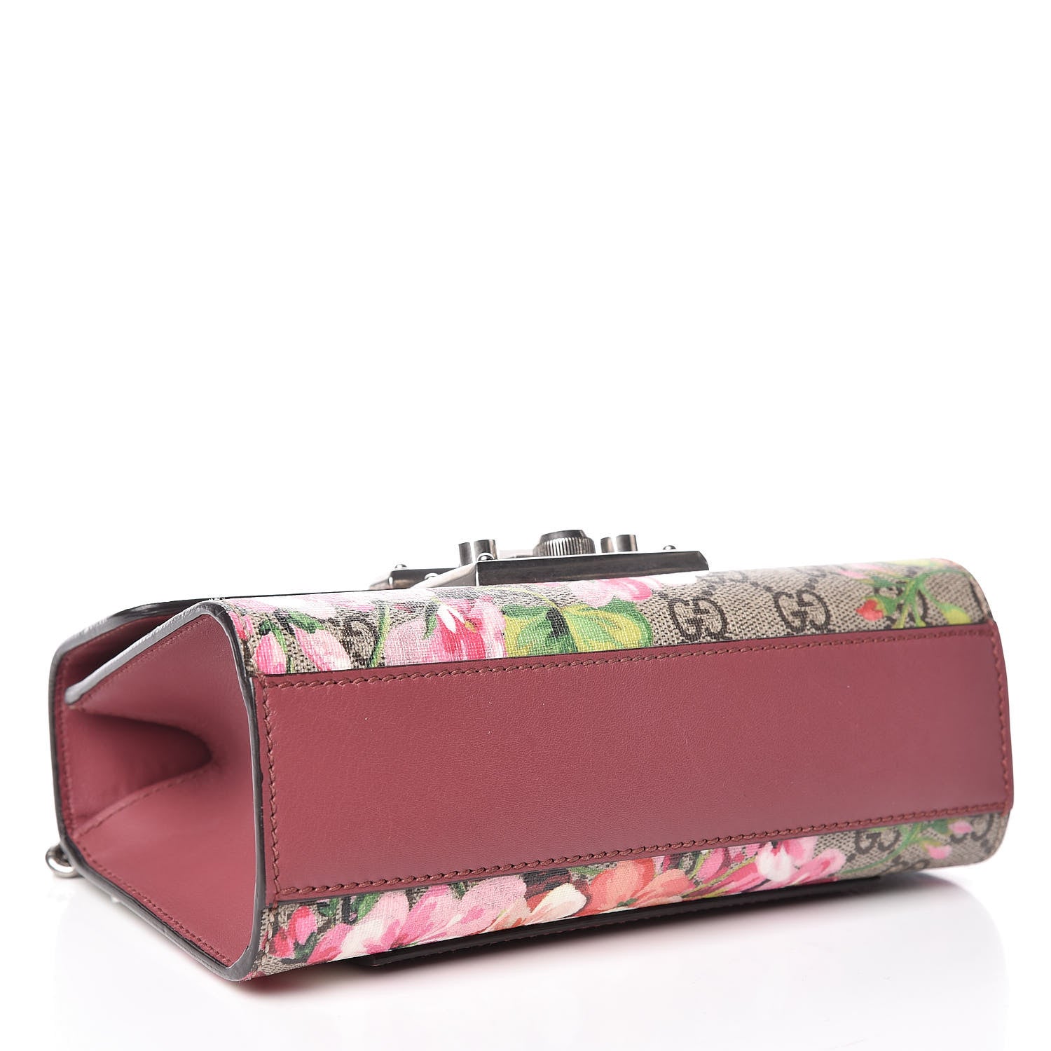 Gucci GG Supreme Monogram Blooms Small Padlock Shoulder Bag Beige Multicolor Dry Rose 4 of 9